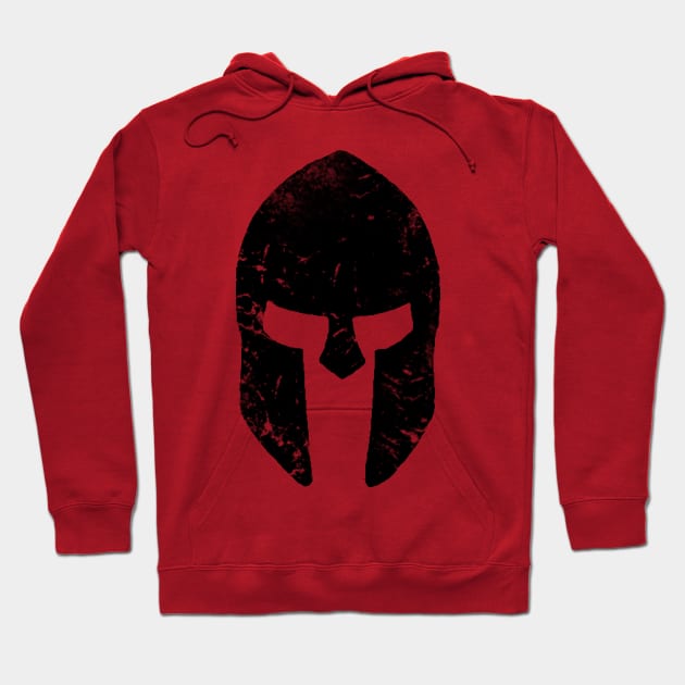 Distressed Spartan Helmet Hoodie by Scar